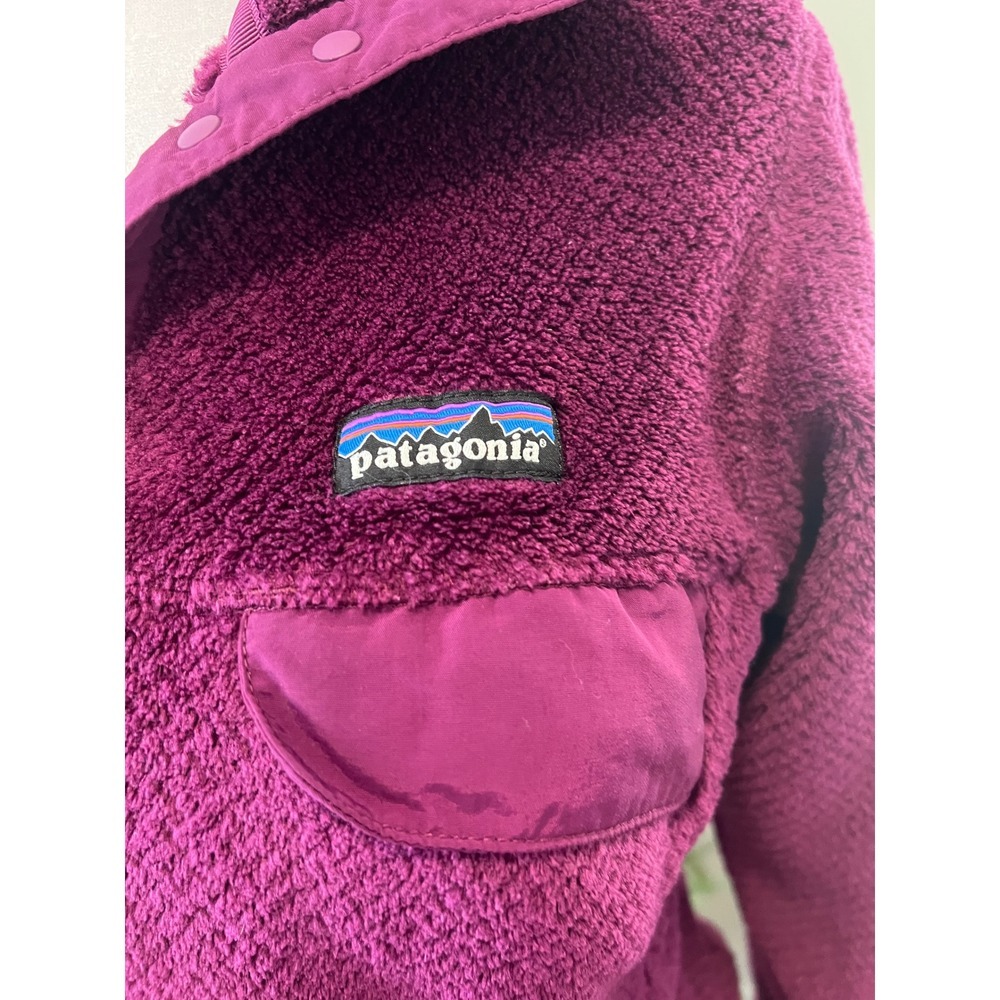 Patagonia Women's Small Purple Fleece Snap Pullover Synchilla Style Pocket - Picture 3 of 6